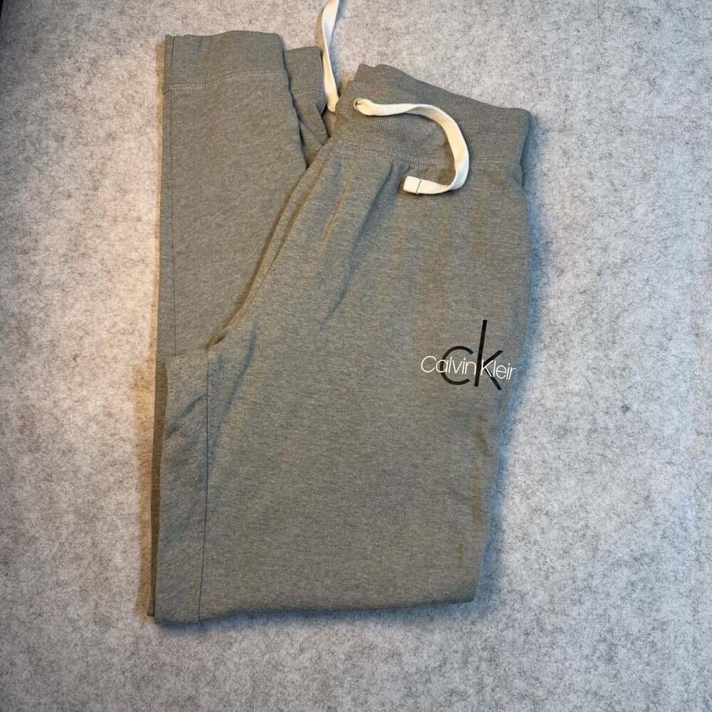 Calvin Klein Sleepwear Joggers Size S Gray CK Logo French Terry Sweatpants